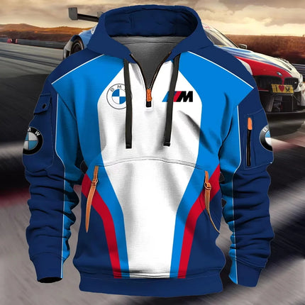 2026 BMW high-quality hooded sweatshirt, suitable for both men and women, with a loose fit, fashionable sportswear, perfect for