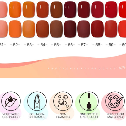 Mxsi Nails Polish 60 Colors Semi Permanent Nail Polish 15ml UV Lamp Nail Polish Hybrid Nail Art Salon Varnish Not Set