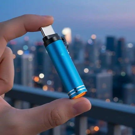 Type-C Safety Air Blowing Lighter Mini Flameless USB Rechargeable Windproof Portable for Camping Hiking Survival Emergency