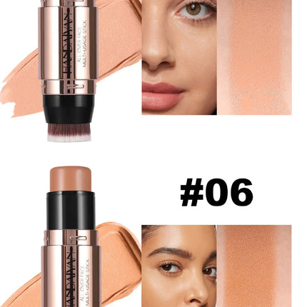 Double-head Face Bronzer Contour Stick Cream Makeup Light Dark Shadow Lasting Concealer Facial Brighten Contouring With Brush