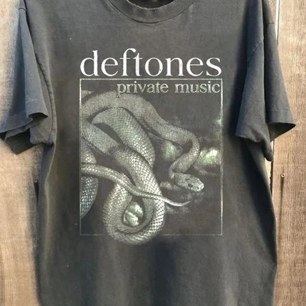 Deftones Tour 2026 T-shirt Around The Fur Album Graphic T-shirts Short Sleeve Cotton Summer T-shirt Hip Hop Band Fashion Tees