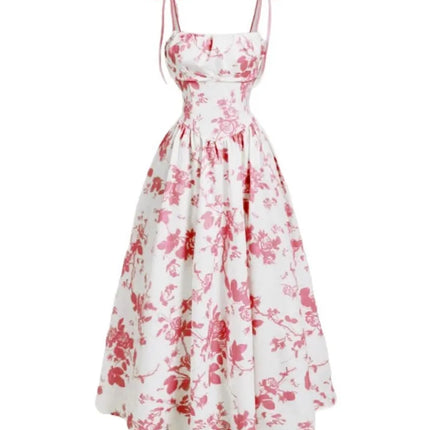 New Women's Print Spaghetti Strap Dress Summer Fashion Elegant Casual Office Party Casual Dresses For Women Robe Femme Vestidos