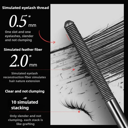 Waterproof Silk Fiber Mascara Metal Iron Lashes Black Long Curling Non-clumping Eyelash Extensions Cosmetic Makeup for Eyes