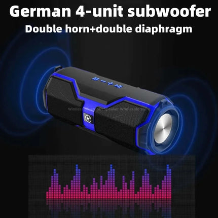 Bluetooth Speaker 200W ultra high power  portable wireless Bluetooth speaker outdoor card waterproof bass speaker TF card
