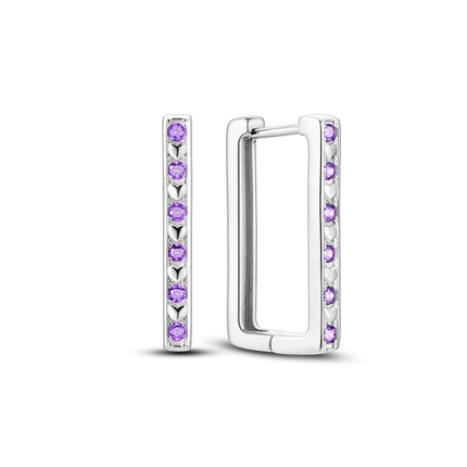 925 Sterling Silver Purple Series Feather Butterfly Dream Catcher Firefly Zircon Earrings for Women Luxury Jewelry Wedding Gift