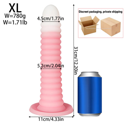 Extra Long Gradient Pink Anal Plug Massager With Threaded Suction Cup Rear Multi-size Unisex Anal Plug Adult Erotic Anal Sex Toy
