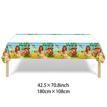 Simba Lion King Tablecloth Birthday Party Rectangle Table Decoration The Lion Table Cover for Kid Baby Shower Halloween Supplies