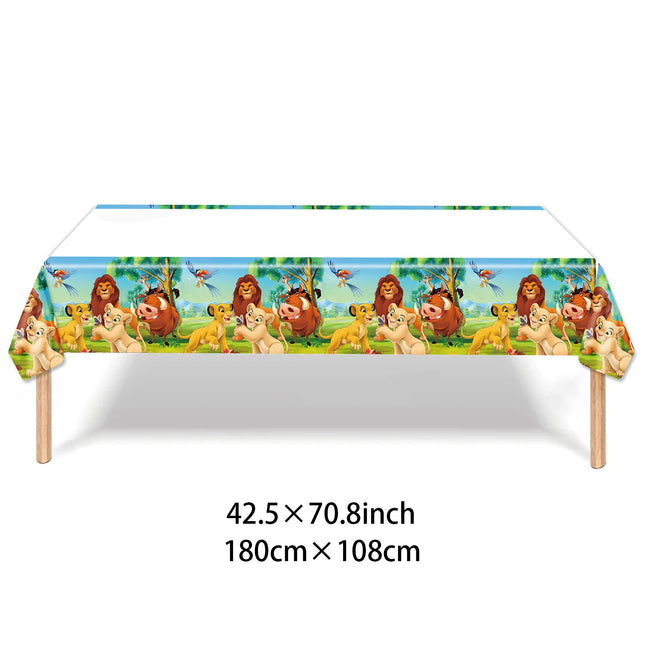 Simba Lion King Tablecloth Birthday Party Rectangle Table Decoration The Lion Table Cover for Kid Baby Shower Halloween Supplies