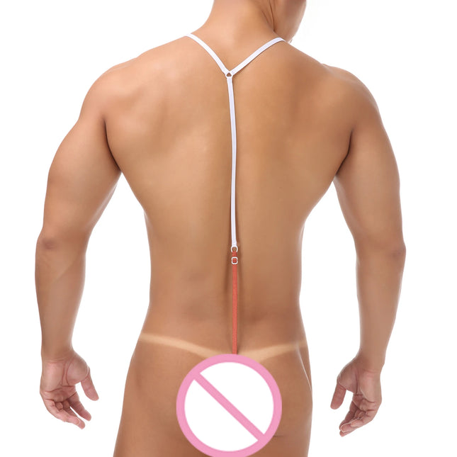 Men Exotic Teddies Man Mankini Sexy Bodysuit Underwear Lingerie Spaghetti Strap G String One-piece Thong Bathing Suit Adjustable