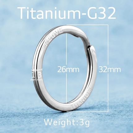 Black Titanium Keyring Car Men Flat Key Chain Rings Holder Lightweight EDC ARC Keychain Buckle for Accessories Gadgets Wholesale