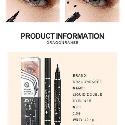 Black Eyeliner Stamp Triangle Dual-ended Liquid Eyeliner Waterproof Sweat-proof Quick Dry Eyeliner Makeup Seal Tool Cosmetics