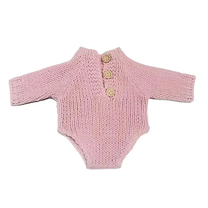 Reborn Doll Clothes Jumpsuits Baby Girl Pink Knitted Sweater Hat Clothing Outfit for 45-50cm Like Real Newborn Dolls Accessories