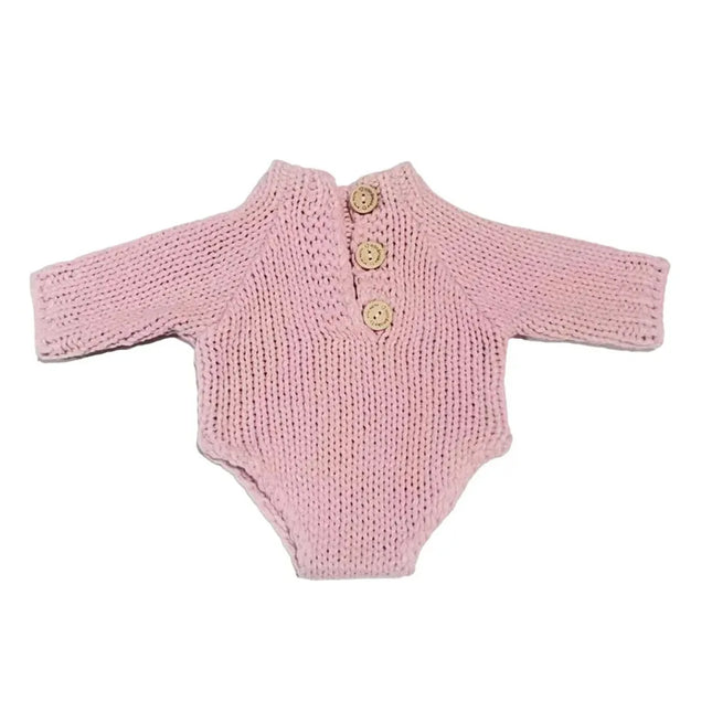 Reborn Doll Clothes Jumpsuits Baby Girl Pink Knitted Sweater Hat Clothing Outfit for 45-50cm Like Real Newborn Dolls Accessories