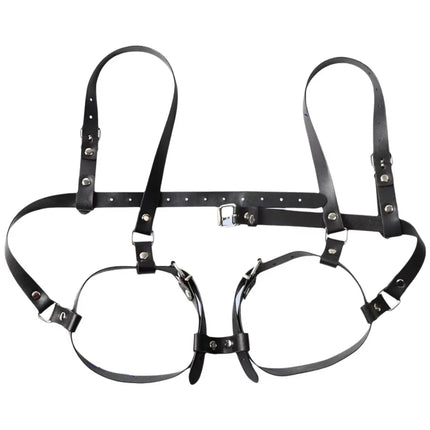 BDSM Breast Bondage Harness Sex Toys B to D Cup Leather Fetish Sexy Chest Restraints Punk Gothic For Women SM Bra Belts Straps
