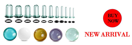Casvort 1PCS Cozy Glass Stretching Kits Pincher Taper with O-Rings Buffalo Septum Retainers Hypoallergenic Piercing Jewelry