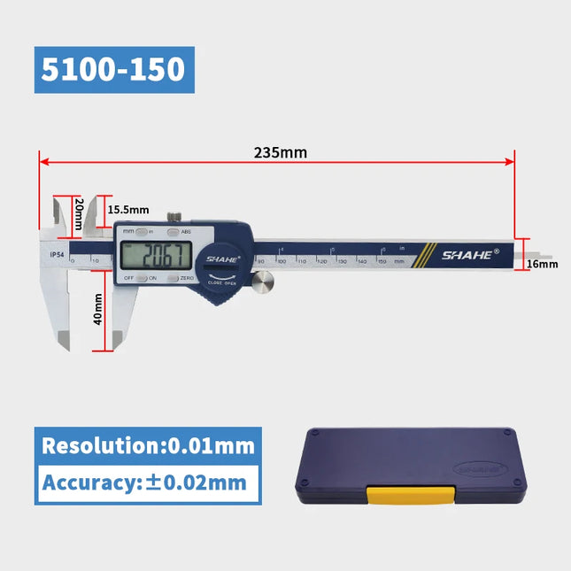 Shahe Digital Vernier Caliper Gauge Paquimetro Electronic Digital Caliper Paquimetro Digital 150 MM Measuring Tool