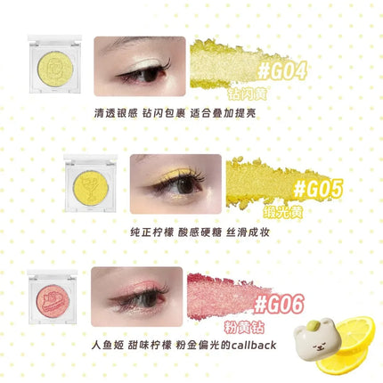 LEEMEMBER Lemon Hard Candy Dream Series Multi-purpose Cream Eyeshadow Highlighter Glitter Brightening Powder Contour Palette