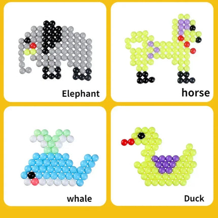 DIY Water Magic Beads For Children Animal Model Hand Making Puzzle Kids Educational Toys Boys girls Spell Beans Montessori Bead