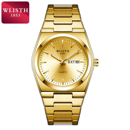 Men's Quartz Watch Luxury Waterproof Luminous Date Week Stainless Steel Men's Watch Male Wristwatches