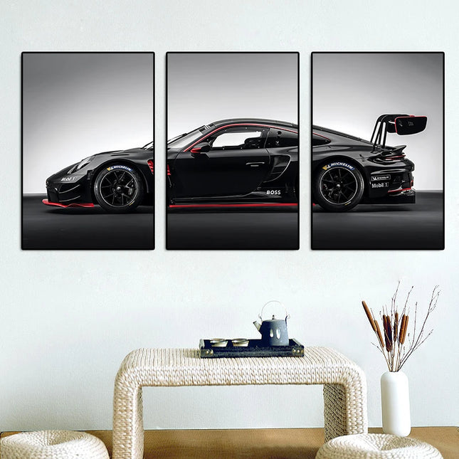 Vintage Industrial Style Gt3rs Canvas Print Home Bedroom Living Room Office Decor 3 pc Classic Cool Car Series Frameless Poster