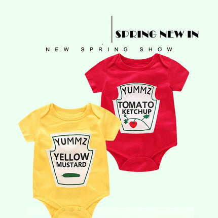 New Summer Baby Boys Girls Clothes Baby Bodysuit Short Sleeved Letter Baby Bodysuits One Pieces Cute Babies Twins Clothes #Y