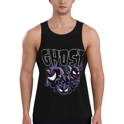 Pokemoned Gym Gengar Compression Muscle Tank Top Mens Gym Sleeveless Tees Sports Wear Male Bodybuilding Fitness Training Vest