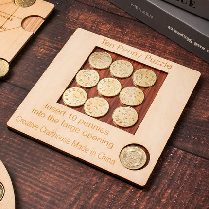 Penny Coin Puzzle Challenging Brain Teaser Puzzles Adults Kids Logic And Strategy Games IQ Test Toys Unique Educational Gifts