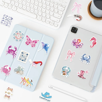 10/50/100pcs Pink Sea Blue Ocean Coast Graffiti Stickers Decals for DIY Notebook Scrapbooking Laptop Pad Phone Suitcase