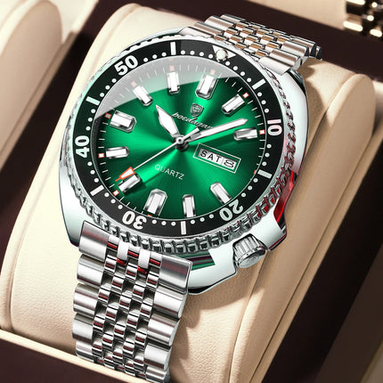 POEDAGAR Top Business Men Watch Date Week Waterproof Luminous Fashion Man Wristwatch Stainless Steel Casual Quartz Men's Watches