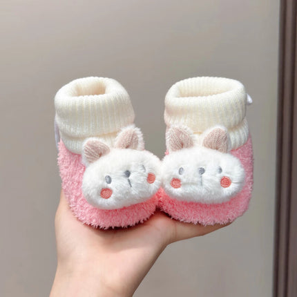 0-12months Infant boys girls Winter Shoes Cartoon Rabbit Soft Sole First Walking Flats Shoes  for baby girls