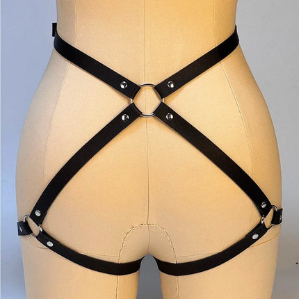 Women Fashion Belt Street Style for Women Cool Punk Rock Pu Leather Belt With Leg Jeans Decorative Belt Goth Clothing Accessorie