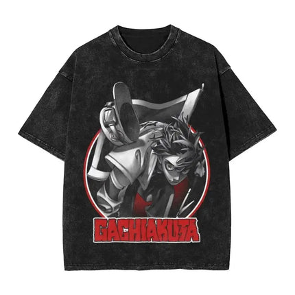Harajuku Vintage T Shirts Hot Sale Gachiakuta Washed T-Shirt Anime Y2K Fun Casual T-Shirt O-Neck Fashion T-Shirt Loose Oversized