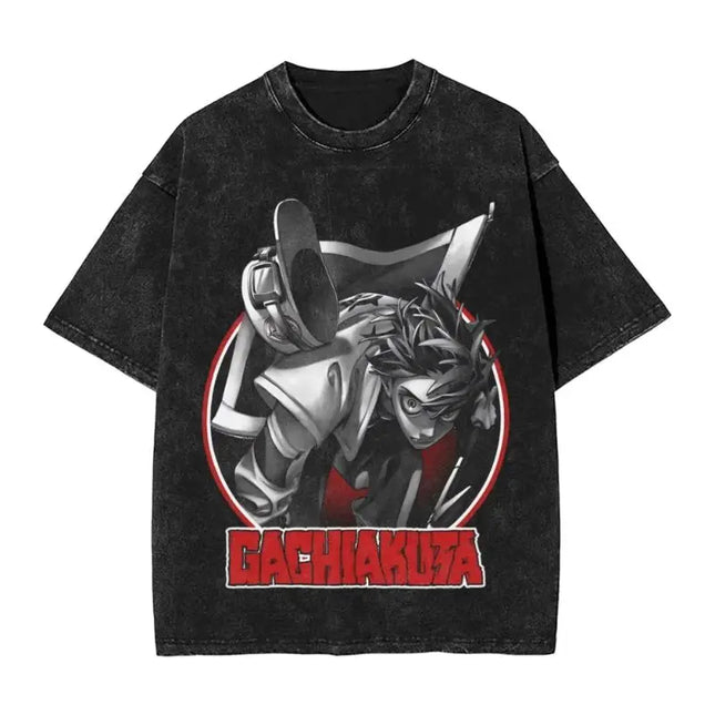Harajuku Vintage T Shirts Hot Sale Gachiakuta Washed T-Shirt Anime Y2K Fun Casual T-Shirt O-Neck Fashion T-Shirt Loose Oversized