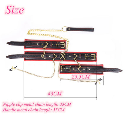 Bdsm Bondage Restraint Kits Set Sex Handcuffs Collar Breast clamp Anal Butt Plug Bullet Sex Toys for Woman Adult S&M Fetish