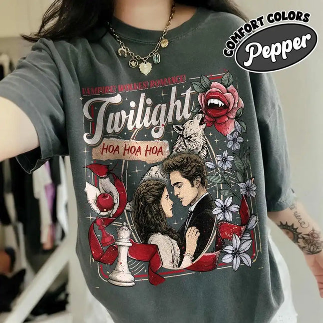 Vintage Twilight Inspired HOA HOA HOA Print Shirt Dark Academia Forks Washington Tee Unisex Y2K Gift For Book Lover Streetwear
