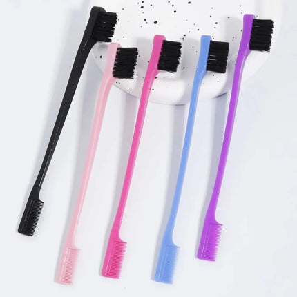 5pcs professional hair edge brush set, double headed design, suitable for hair salons, special for real hair wigs