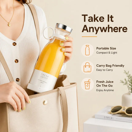 Portable Electric Juicer Cup USB Rechargeable Mini Blender Bottle for Fruit Smoothie Juice Vegetable Travel