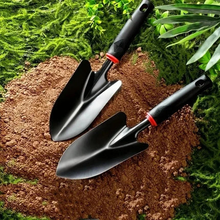 Ergonomic Metal Garden Trowel with Black Handle And Orange Trim - Ideal for Planting Flowers And Vegetables