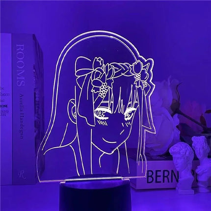 Anime Lamp Zero Two Figure Nightlights Boys Girls Manga Gift Night Light Remote Control 16 Colors 3d Lamp Darling in The Franxx
