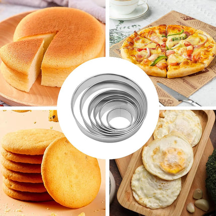 6PCS Stainless Steel Round Cookie Mold DIY Biscuit Cutter Dumpling Skin Cutting Mould Pastry Cake Baking Tool Kitchen Gadget