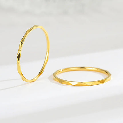 1mm Thin Stackable Ring Stainless Steel V Faceted Knuckle Midi Ring for Women Girl Size 3-10