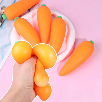 5.1 Inch Carrot Shaped Squeeze Sensory Toy Novelty Stress Relief Toy for Kids Home School Classroom Dorm Travel Party Favors