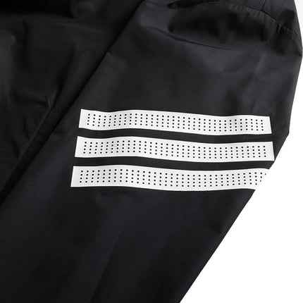 Adidas Men's Gym 3-Stripes Windbreaker - Hooded Knitted Sports Jacket / Veste Adidas Homme Gym 3-Bandes - Coupe-Vent Tricot Capuche
