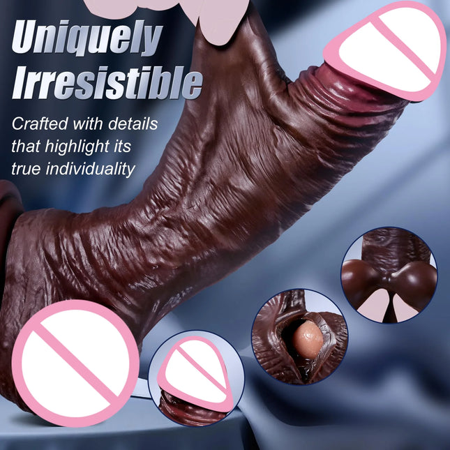 Realistic Dildo Soft Silicone Penis Skin Sliding Foreskin Dick for Women Anal Masturbators Strap-on Penis Dildos Adult Sex Toys