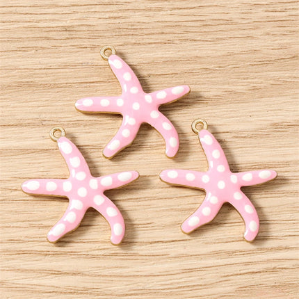 10pcs Cute Mix Marine Life Charms Enamel Starfish Lobster Crab Charms Pendants for Jewelry Making Necklaces Earrings DIY Gifts