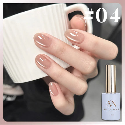10ML 1-8PCS 2026 New Nude Pink Glass Bead Gel Nail Polish Gold Light Magnet Nude Cat Eye Gel Polish Cute Nails Nail Supplies