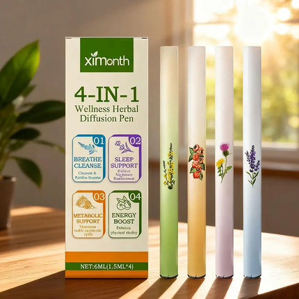 4pcs Air Freshener Pen Relaxation Sensory Clear Breathing Good Mind Freshening Fragrance Aromatherapy Diffuser Lung Cleaning Pen