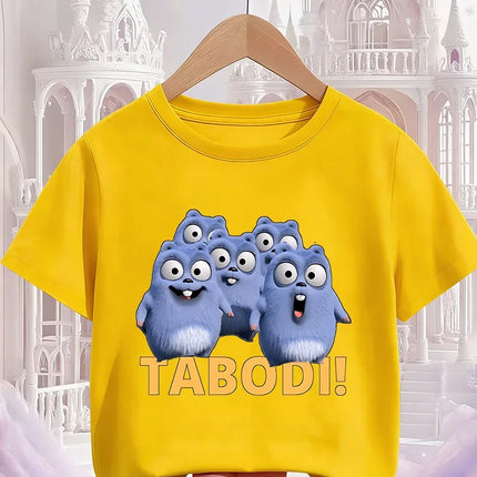 Hot Cartoon Grizzy and the Lemmings T-Shirt 3-14Y Boys Girls Summer Cute Kawaii Fashion Street Casual Crew Neck