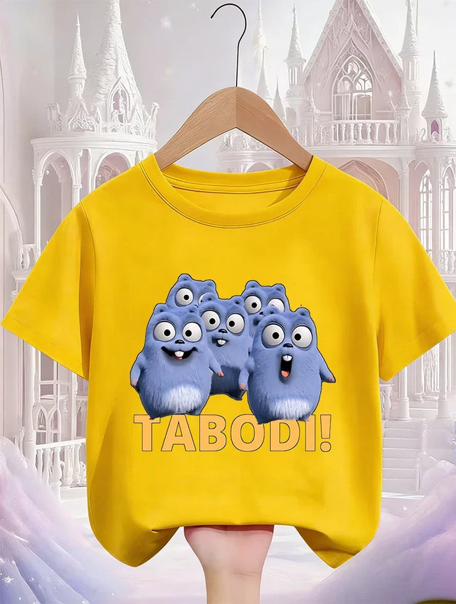 Hot Cartoon Grizzy The Lemmings T Shirt 3-14Y Boys Girls Summer Cute Kawaii Fashion Street Casual Crew Neck