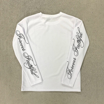 Spring American Retro Y2K Long Sleeve T-Shirt Casual Round Neck Lightweight Breathable Top Letter Print Streetwear